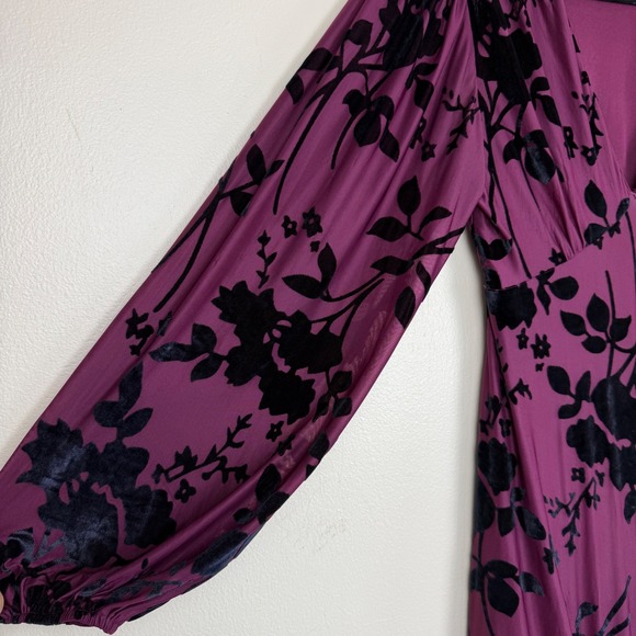 Baltic Born Velvet Burnout Maxi Dress Long Sleeve M Whimsigoth Grunge Fairy - Picture 6 of 11